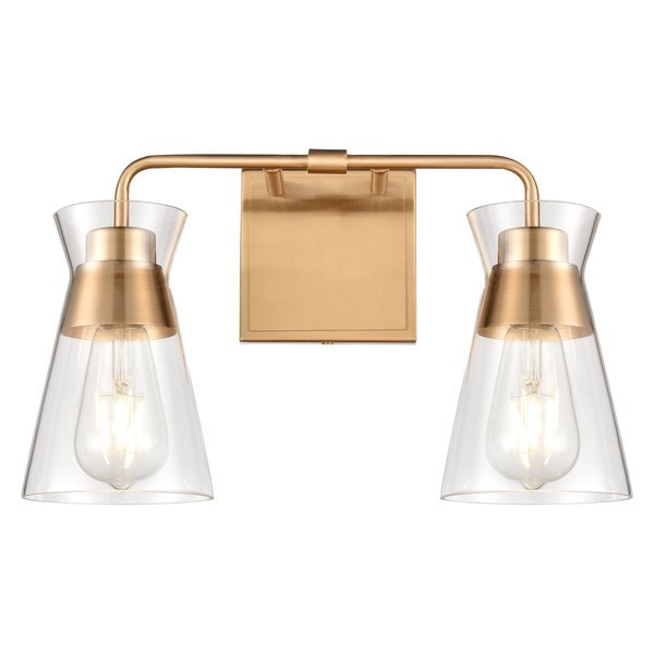 Brookville 15'' Wide 2-Light Vanity Light - Burnished Brass, Elk Home, Mfr#: 47671/2